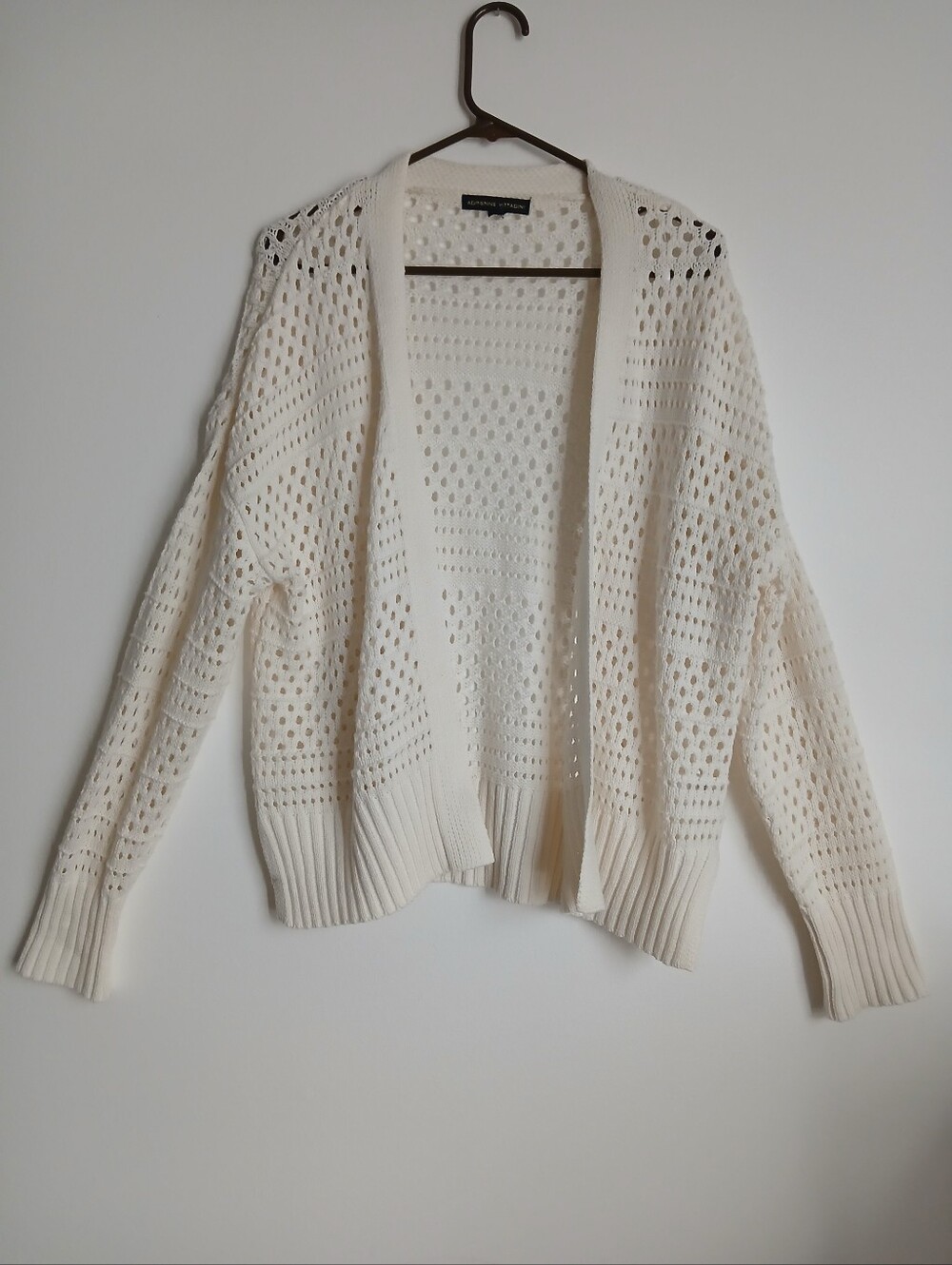 Adrienne Vittadini Open Crochet Cardigan Size Large